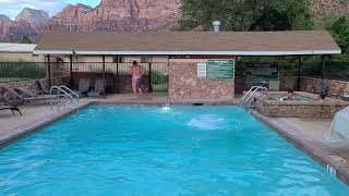 Avery Jumping Into Pool  Bumbleberry Inn  Springdale Utah 6721 [upl. by Yatnod236]