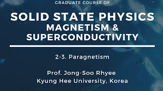 Mag23 Solid State PhysicsParamagnetism [upl. by Einra]