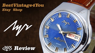 Handson video Review of Luch Soviet ElectronicMechanical Hybrid Quartz Watch From 70s [upl. by Enrol645]