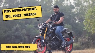 Yamaha MT15 2024 EMI downpayment mileage User Review [upl. by Suoicserp]