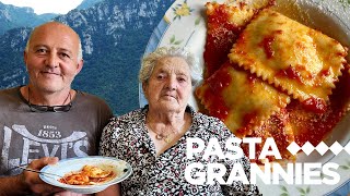 Easy Ricotta ravioli with tomato sauce  Pasta Grannies [upl. by Bernelle]