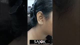 Painless Ear Piercing sajok views trendingshorts hairstyle viewpost post [upl. by Kcin415]