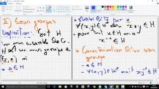 Cours Sous groupe et homomorphisme partie 1 [upl. by Claudian]