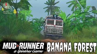 Spintires Mudrunner  TATA 2515 Truck Driving in Banana Forest [upl. by Tevlev]