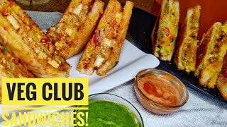 How to make YUMMY TRIPLE DECKER sandwich at home Cheesy Paneer Tawa Sandwich Veg club sandwich [upl. by Edlyn379]