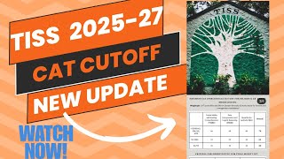 TISS 202527 VERY IMPORTANT UPDATE for admission CAT minimum percentile eligibility CATforTISS [upl. by Aninep]