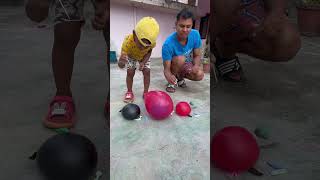 Red green black water balloons popping challenge shortsviral [upl. by Yeliac]