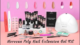 Poly gel tutorial for beginner \ How to use poly gel to do your own nail art \ Morovan poly gel kit [upl. by Aneis]