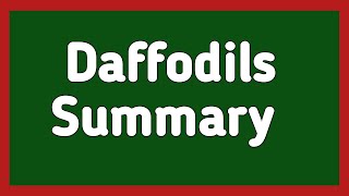 Summary of The Poem Daffodils [upl. by Strong]