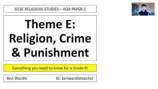 GCSE RELIGIOUS STUDIES  THEME E CRIME AND PUNISHMENT AQA PAPER 2 [upl. by Malachi]