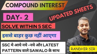 compound interest  best approach  tricky solution  Day  2  Maths by Randhir sir [upl. by Nauqel314]