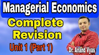 Managerial Economics  Managerial Economics Revision  Unit 1 Part1  AKTU  MBA  Mcom [upl. by Pratt]