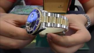 Rolex Submariner 16613 Steel amp Gold Blue Dial  WatchesGMT [upl. by Meador]