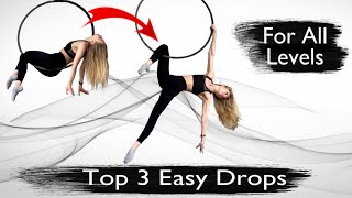 Top 3 Knee Drops on Aerial Hoop from Beginner to Advanced level [upl. by Lymann509]