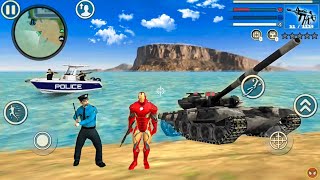 Iron Rope Hero Vice Town City Crime Simulator 3  Fun at Miami Beach  Android Gameplay [upl. by Yenroc]