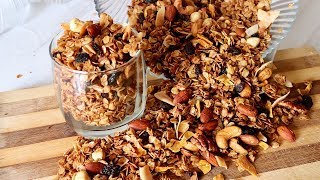 How to make the Best Healthy Granola at home😋 [upl. by Ilsel]