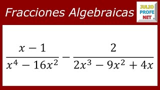 RESTAR FRACCIONES ALGEBRAICAS  Ejercicio 1 [upl. by Ffej212]