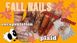 GelX Nails  Fall Design  Builder Gel Encapsulation🥰🍂 fallnails nailart plaid subscribe [upl. by Ravel]