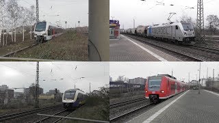 Bahnverkehr im Bahnhof KrefeldChempark mit ET425FLIRT3 DBampAbellioRE10 Umleitern und Güterzügen [upl. by Lucila]