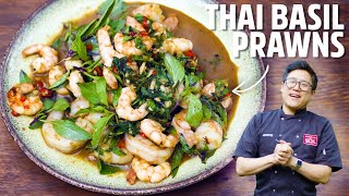 Super Quick amp Easy Thai Basil Prawn StirFry [upl. by Yendahc]