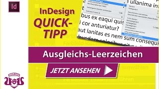 AusgleichsLeerzeichen  InDesign QUICKTIPP [upl. by Adnek883]