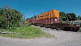 CPKC southbound train through Isabella street with a CP unit with rubbed out Canada amp USA flags [upl. by Aina]