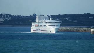 Brittany Ferries Pont Aven Passing MV Armorique At Roscoff Finistère Brittany France [upl. by Pooh]