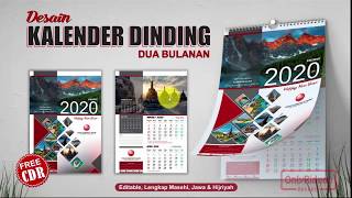 Cara Desain Kalender Dinding 2020 dengan CorelDRAW  Calendar Template [upl. by Anertak]