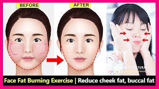 4 Mins Face Fat Burning Exercise  Get rid of Cheek Fat Buccal Fat and Double Chin [upl. by Clarie]