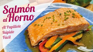 Como hacer SALMON EN PAPILLOTE al HORNO FACIL Y RAPIDO  RECETA [upl. by Willin]