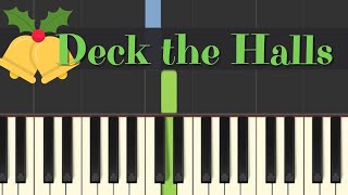 Easy Piano Tutorial Deck the Halls with free sheet music [upl. by Einaffyt]