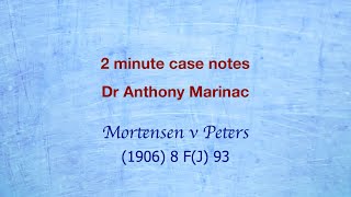 Mortensen v Peters Domestic impact of international law [upl. by Harrad]