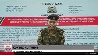 Ministry of Defence Announces Recruitment of Various Categories of Officer Cadets and Recruits KDF [upl. by Edahsalof]