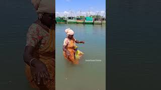 Catfish fishing women amp jellyfish encounter fishinglife fishingislife fishingtechniques fishing [upl. by Files]