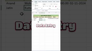 Data Entry Form using shortcut l Amazing tips in excel excel excelshorts ytshorts [upl. by Golden1]