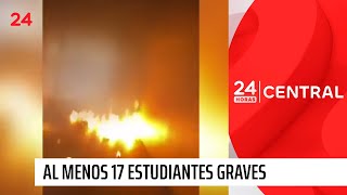 Tragedia en el INBA Más de 30 alumnos sufrieron quemaduras  24 Horas TVN Chile [upl. by Llenel]