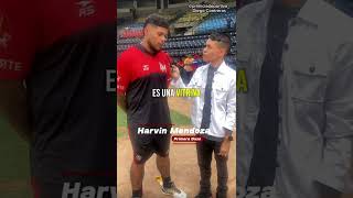 Harvin Mendoza ft PrimiciaDeportivaTV beisbolvenezolano leonesdelcaracas harvinmendoza vizquel [upl. by Nicolella]