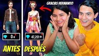 SORPENDO A MI HERMANA RECARGANDOLE MUCHOS DIAMANTES y SE LOS GASTA TODOS 😂 Free Fire [upl. by Veal]