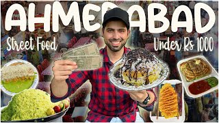 Eating Street Food in Rs 1000 for 24 Hours Ahmedabad Street Food  Part1 Manek ChowkLocha etc [upl. by Lorollas]