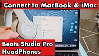 Beats Studio Pro Headphones How to Connect amp Pair to MacBook or iMac Apple Computer via Bluetooth [upl. by Eenel166]