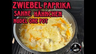 Zwiebel Paprika Sahne Hähnchen Nudel One Pot DutchOvenBro [upl. by Anahsirk725]