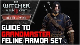 WITCHER 3 Grandmaster FELINE Armor Set GUIDE ► Diagrams Locations Crafting Stats Appearance [upl. by Kreiner38]