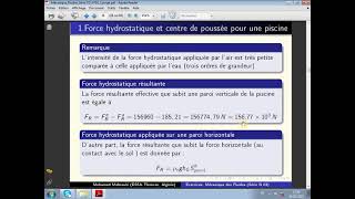 614 MDF Série 3 Exercice 01 Force hydrostatique et centre de poussée pour une piscine [upl. by Mohandis]