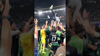 Rúben Amorim is thrown in the air by the Sporting players following his final home game in charge 💚🥺 [upl. by Paff466]