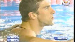 Phelps new world record 2009 100m butterfly [upl. by Laws]