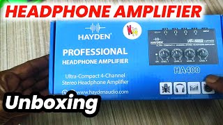 HEADPHONE AMPLIFIER Unboxing  HAYDEN HA400 professional headphone amplifier unboxing [upl. by Toni177]