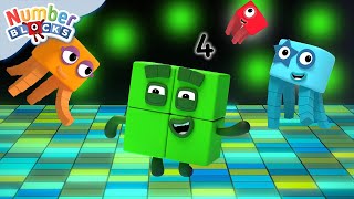 Four on the Floor  Kids songs amp Maths  Learn to Count  Numberblocks [upl. by Nahttam]