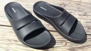 OOFOS OOahh Black Slide Sandals [upl. by Giltzow628]