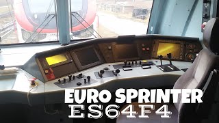 Lokomotywa Siemens EuroSprinter ES64F4 Wnętrze i dźwięk [upl. by Eenot]