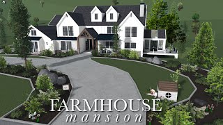 Giant Farmhouse Mansion Bloxburg House Speedbuild [upl. by Wayolle835]